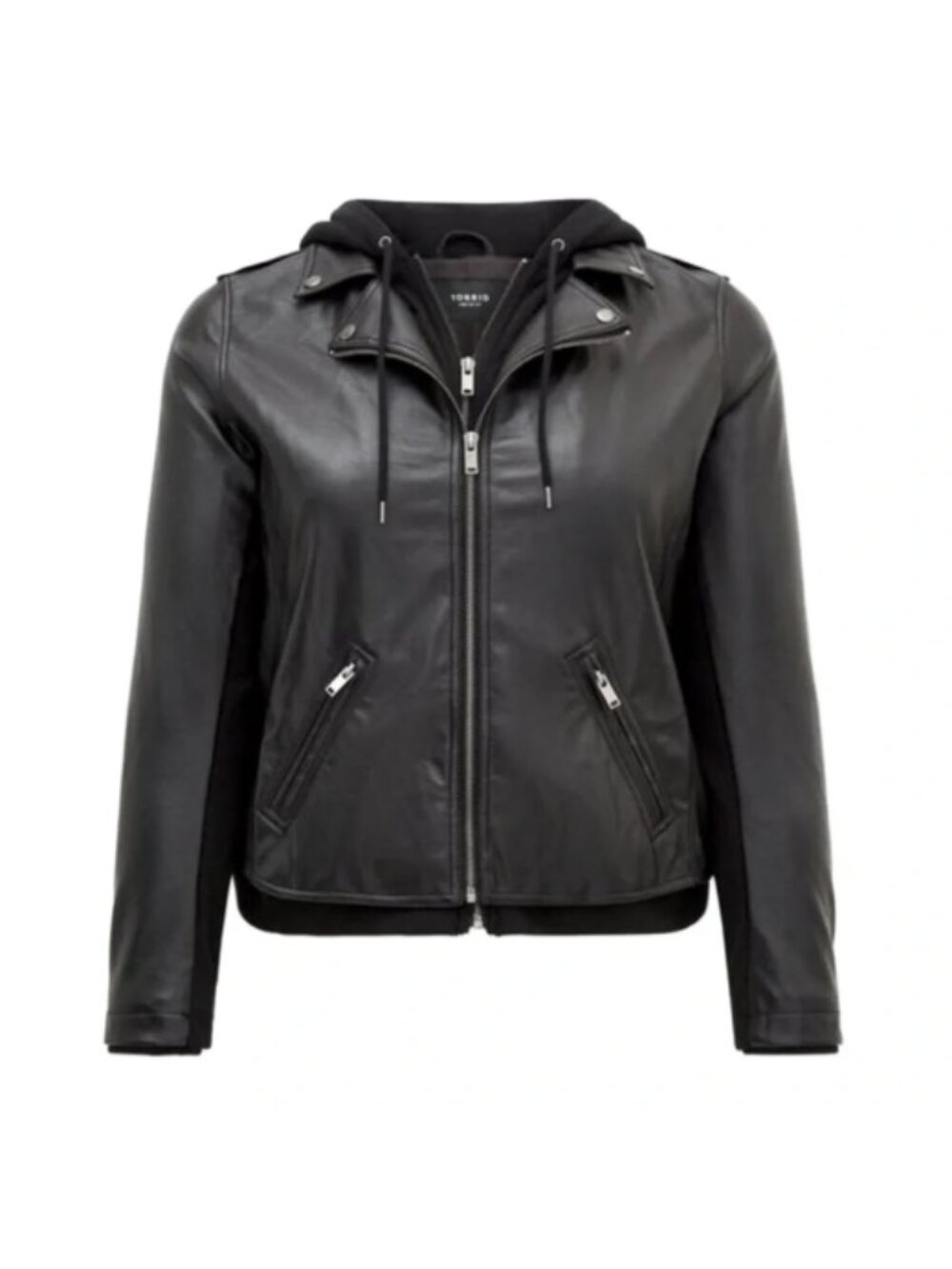 Torrid size 3 hooded faux leather Jacket
